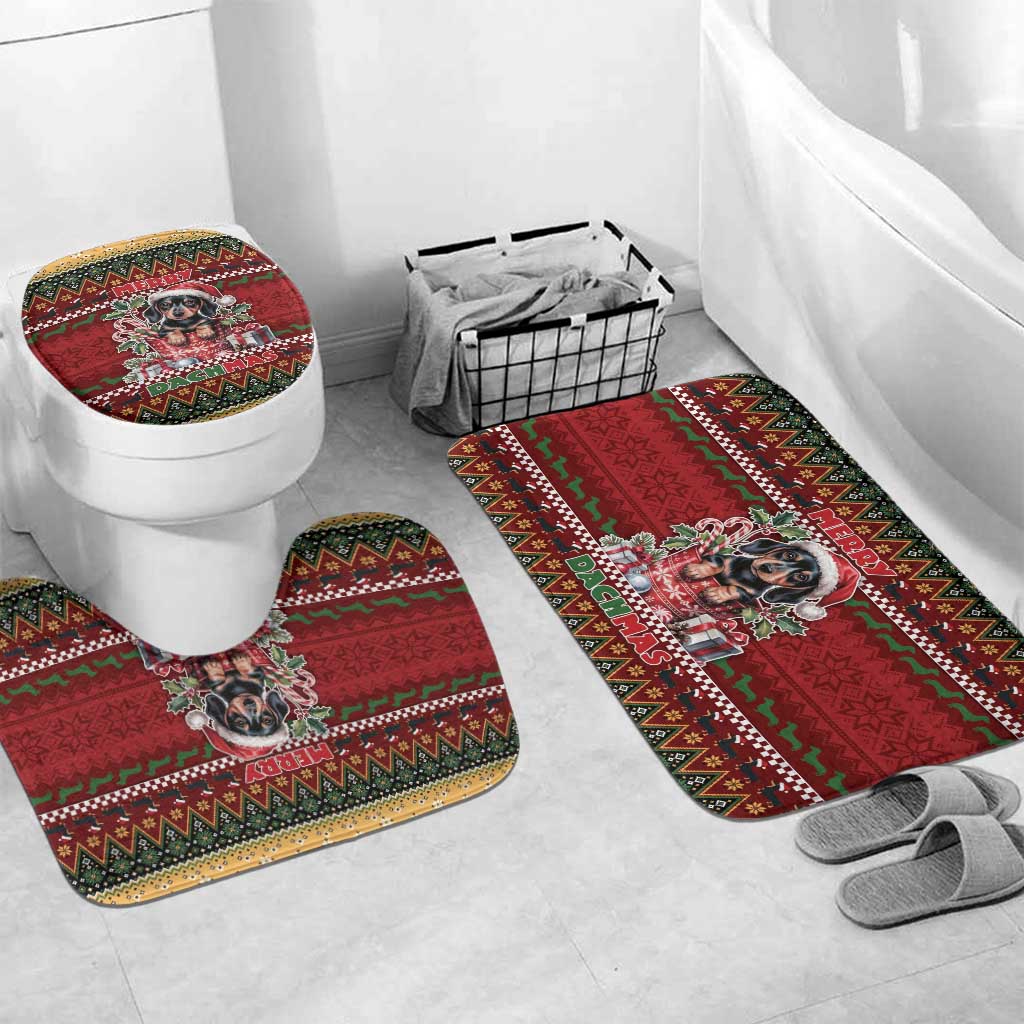 Dachshund Christmas Bathroom Set Merry Dachmas - Wonder Print Shop