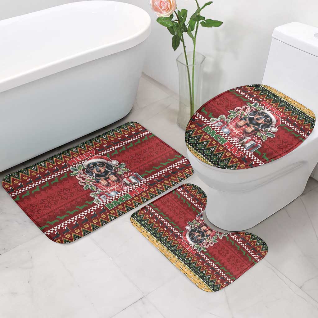 Dachshund Christmas Bathroom Set Merry Dachmas - Wonder Print Shop