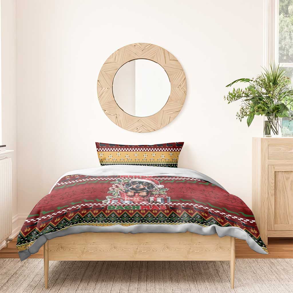 Dachshund Christmas Bedding Set Merry Dachmas - Wonder Print Shop