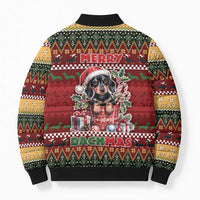 Dachshund Christmas Bomber Puffer Jacket Merry Dachmas - Wonder Print Shop