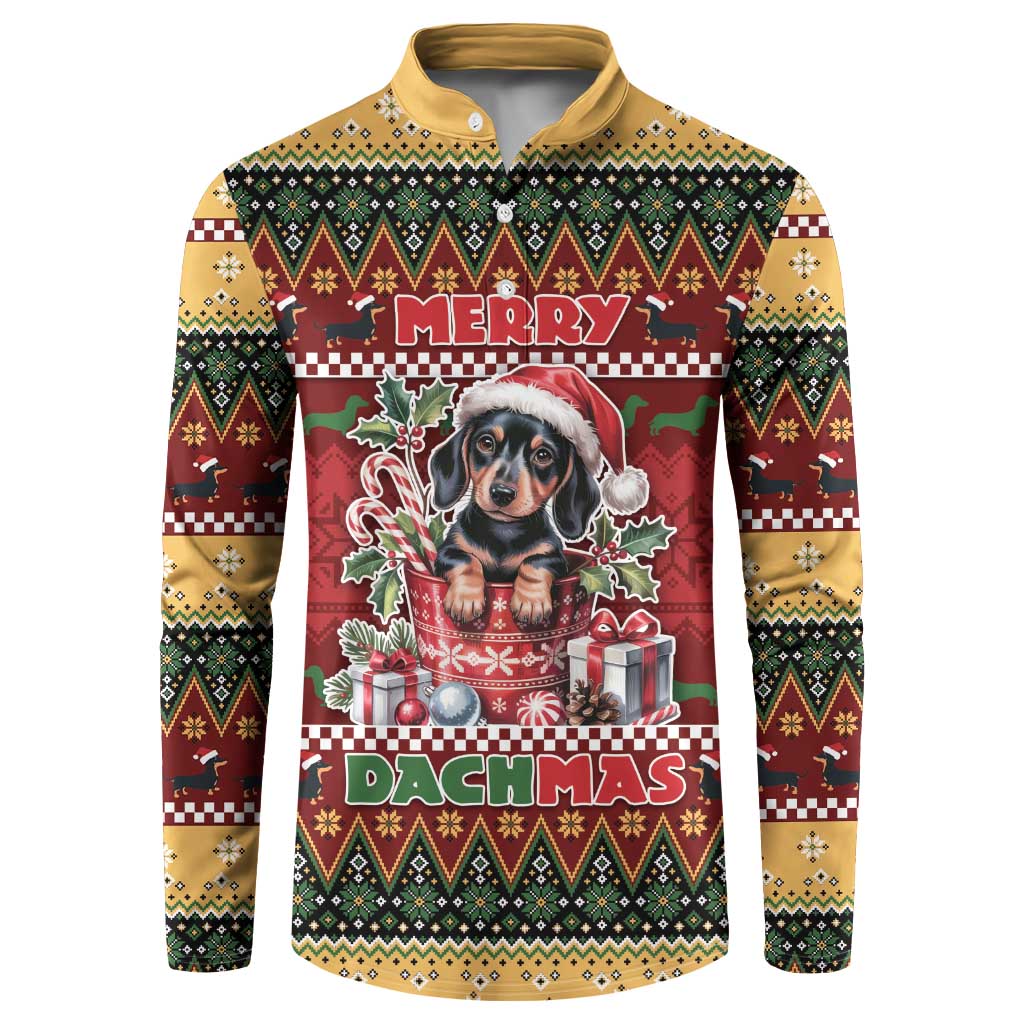 Dachshund Christmas Button Sweatshirt Merry Dachmas - Wonder Print Shop