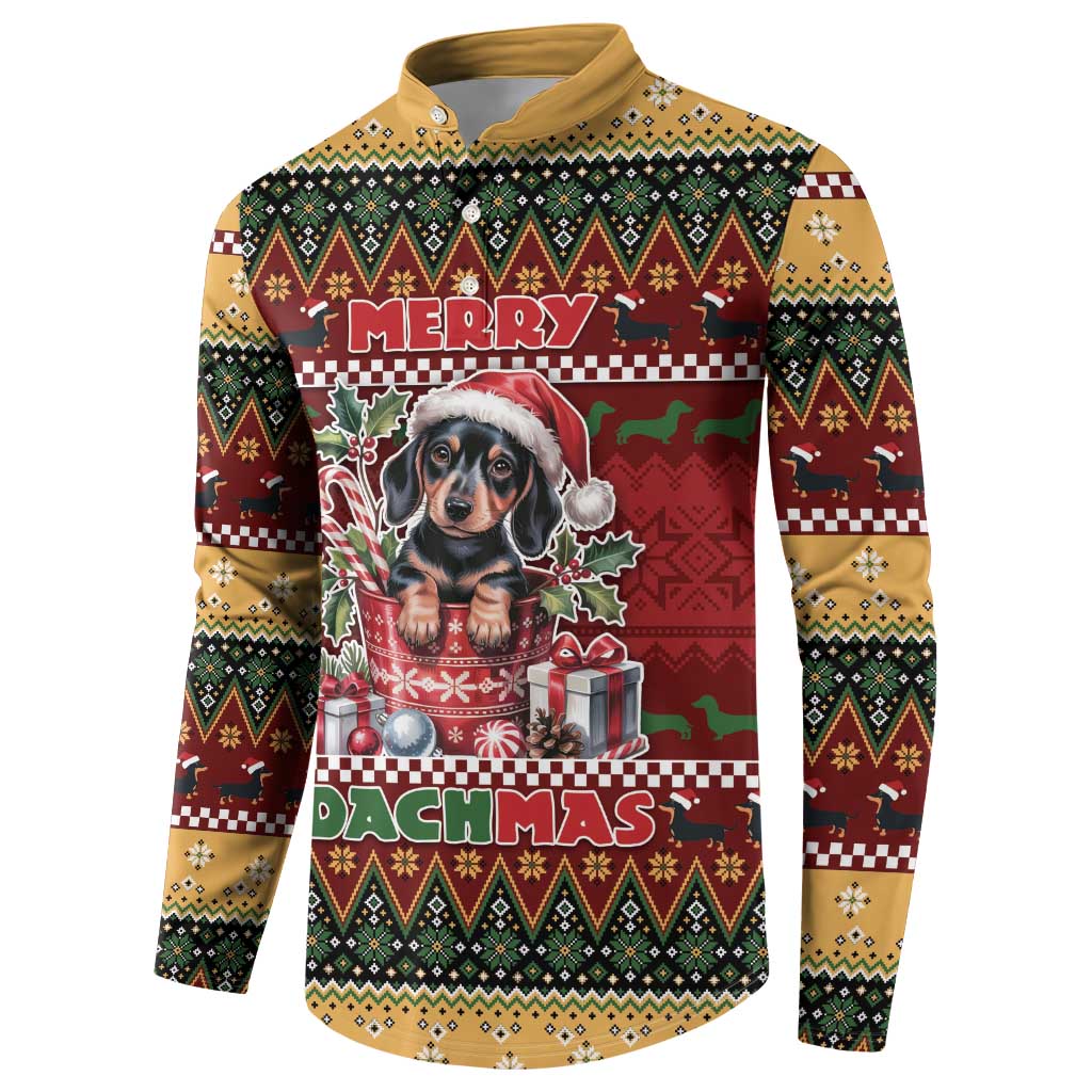 Dachshund Christmas Button Sweatshirt Merry Dachmas - Wonder Print Shop