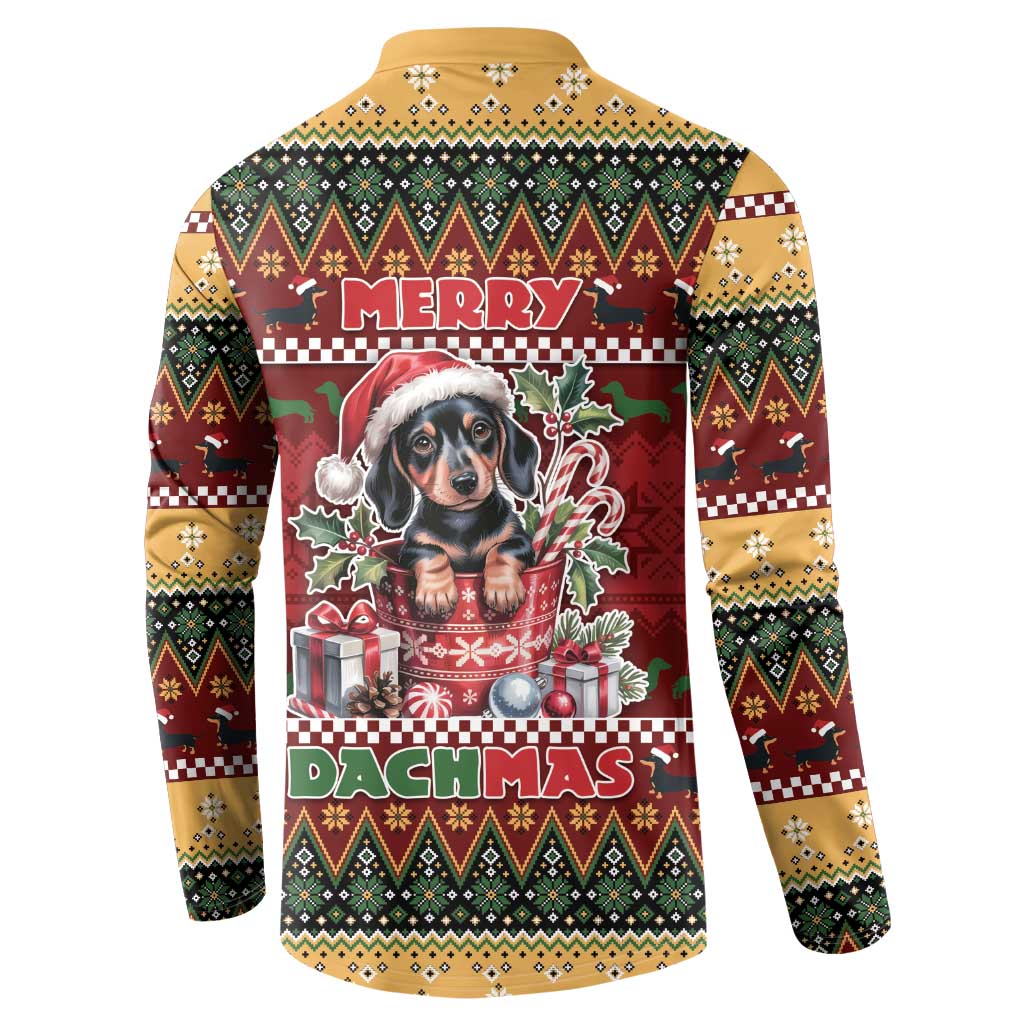 Dachshund Christmas Button Sweatshirt Merry Dachmas - Wonder Print Shop