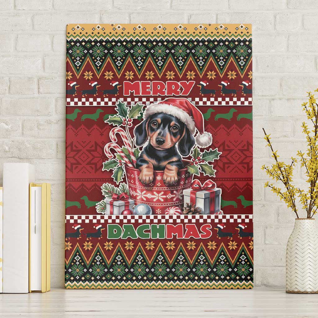Dachshund Christmas Canvas Wall Art Merry Dachmas - Wonder Print Shop