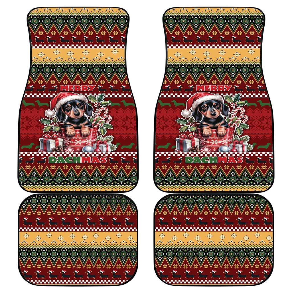 Dachshund Christmas Car Mats Merry Dachmas - Wonder Print Shop