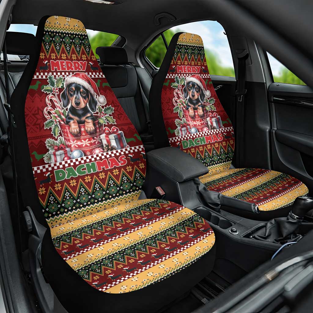 Dachshund Christmas Car Seat Cover Merry Dachmas - Wonder Print Shop