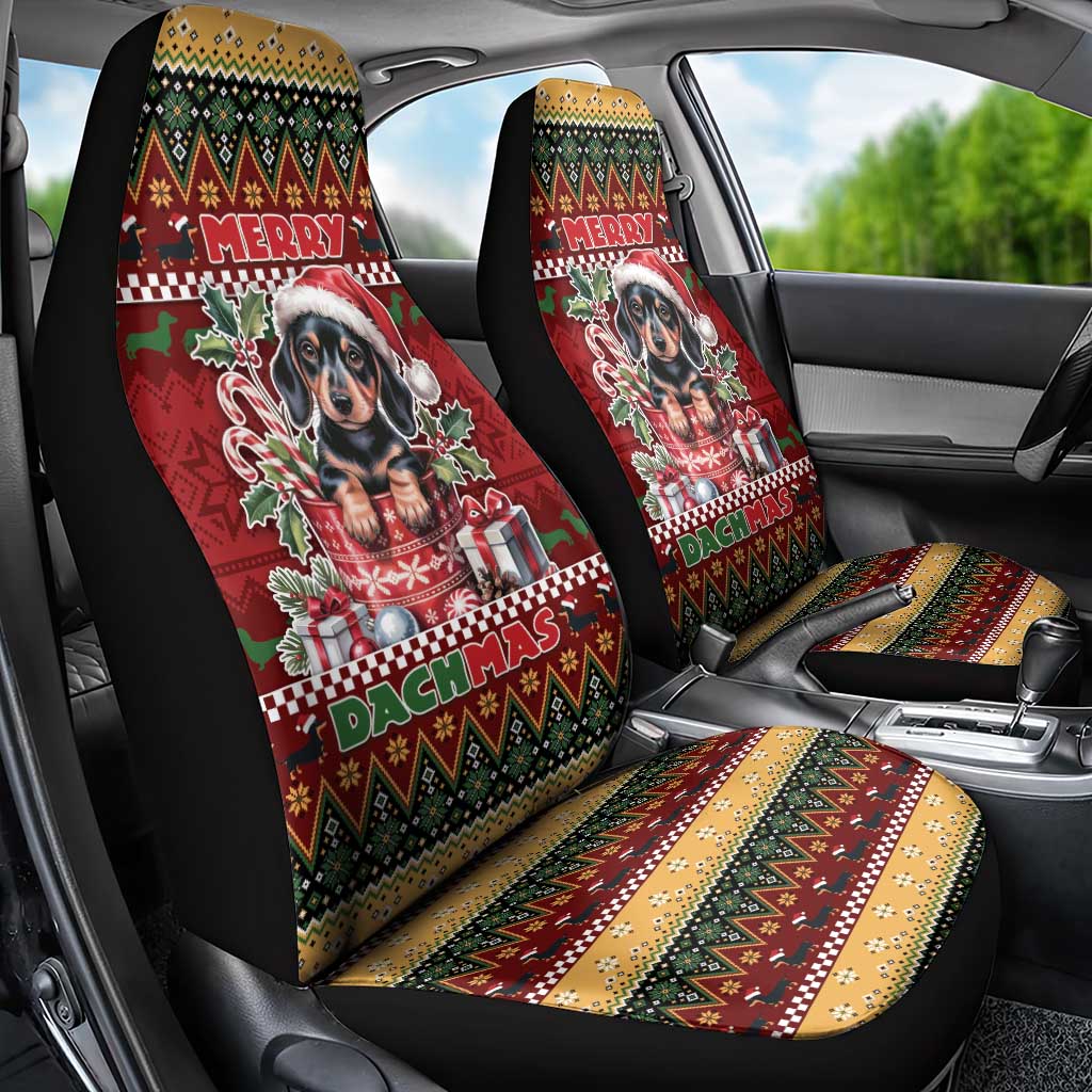 Dachshund Christmas Car Seat Cover Merry Dachmas - Wonder Print Shop