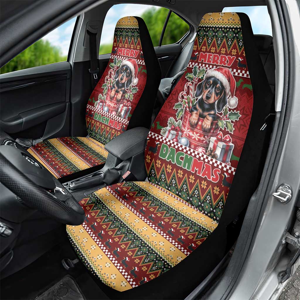 Dachshund Christmas Car Seat Cover Merry Dachmas - Wonder Print Shop