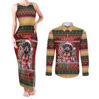 Dachshund Christmas Couples Matching Tank Maxi Dress and Long Sleeve Button Shirt Merry Dachmas - Wonder Print Shop