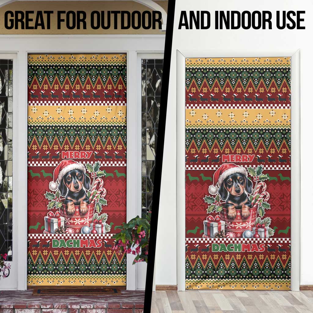 Dachshund Christmas Door Cover Merry Dachmas - Wonder Print Shop