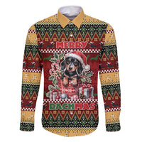 Dachshund Christmas Family Matching Long Sleeve Bodycon Dress and Hawaiian Shirt Merry Dachmas - Wonder Print Shop