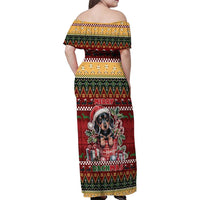 Dachshund Christmas Family Matching Off Shoulder Maxi Dress and Hawaiian Shirt Merry Dachmas - Wonder Print Shop