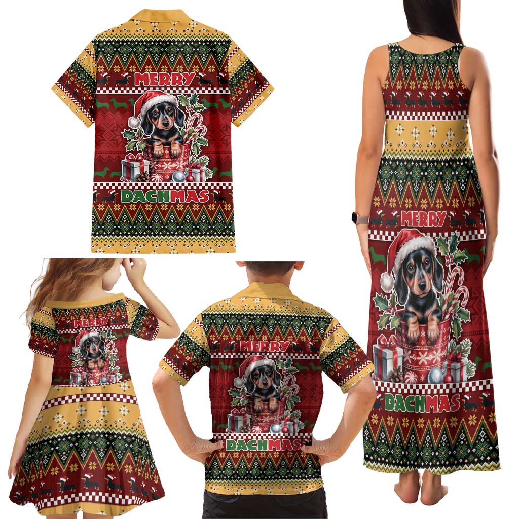 Dachshund Christmas Family Matching Tank Maxi Dress and Hawaiian Shirt Merry Dachmas - Wonder Print Shop