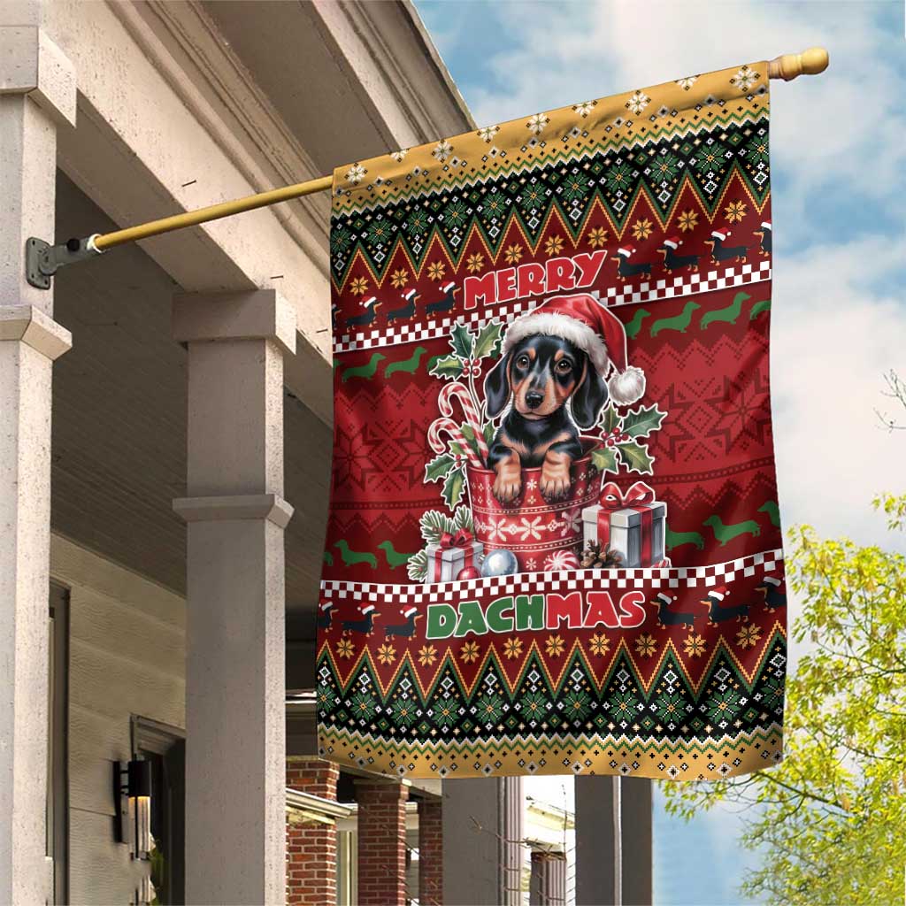 Dachshund Christmas Garden Flag Merry Dachmas - Wonder Print Shop