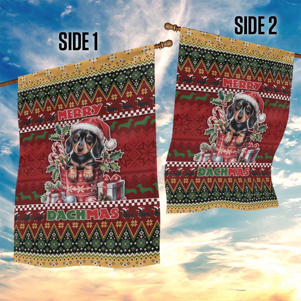 Dachshund Christmas Garden Flag Merry Dachmas - Wonder Print Shop