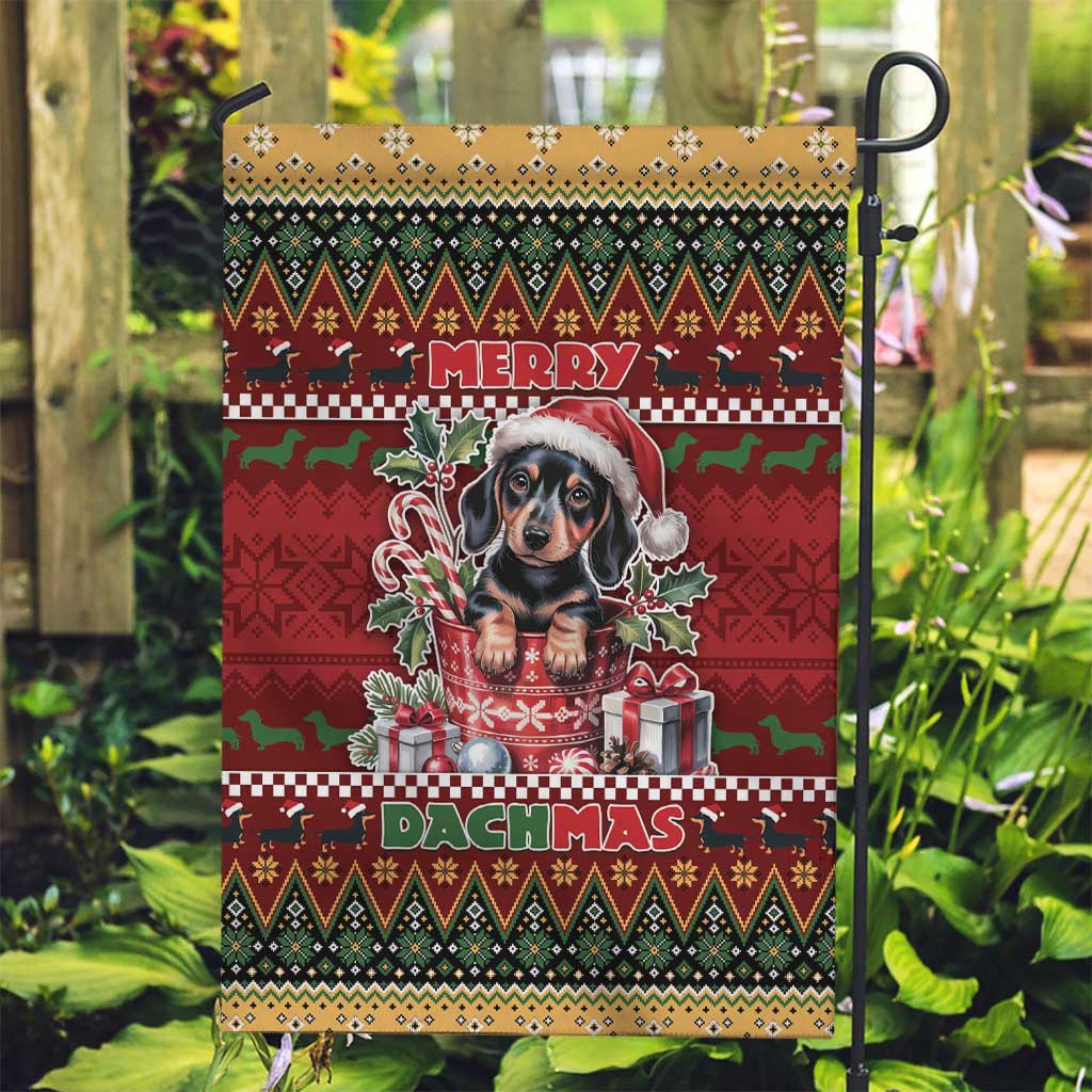 Dachshund Christmas Garden Flag Merry Dachmas - Wonder Print Shop
