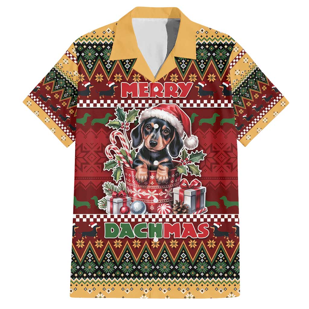 Dachshund Christmas Hawaiian Shirt Merry Dachmas - Wonder Print Shop