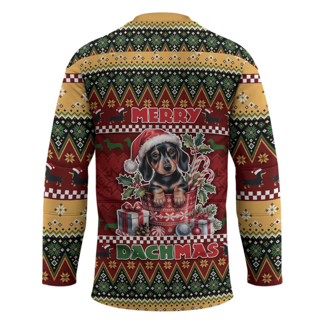 Dachshund Christmas Hockey Jersey Merry Dachmas - Wonder Print Shop
