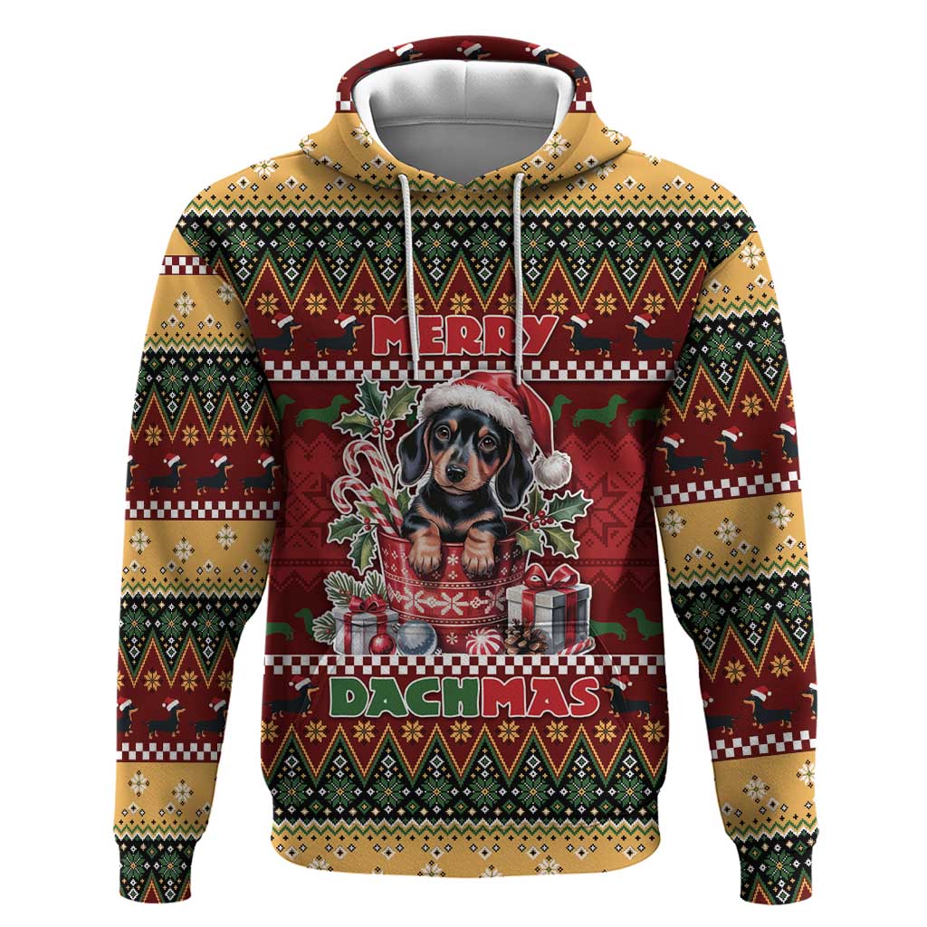 Dachshund Christmas Hoodie Merry Dachmas - Wonder Print Shop
