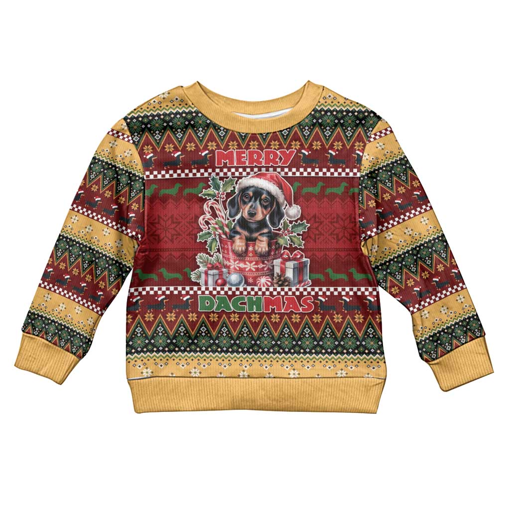 Dachshund Christmas Kid Ugly Christmas Sweater Merry Dachmas - Wonder Print Shop