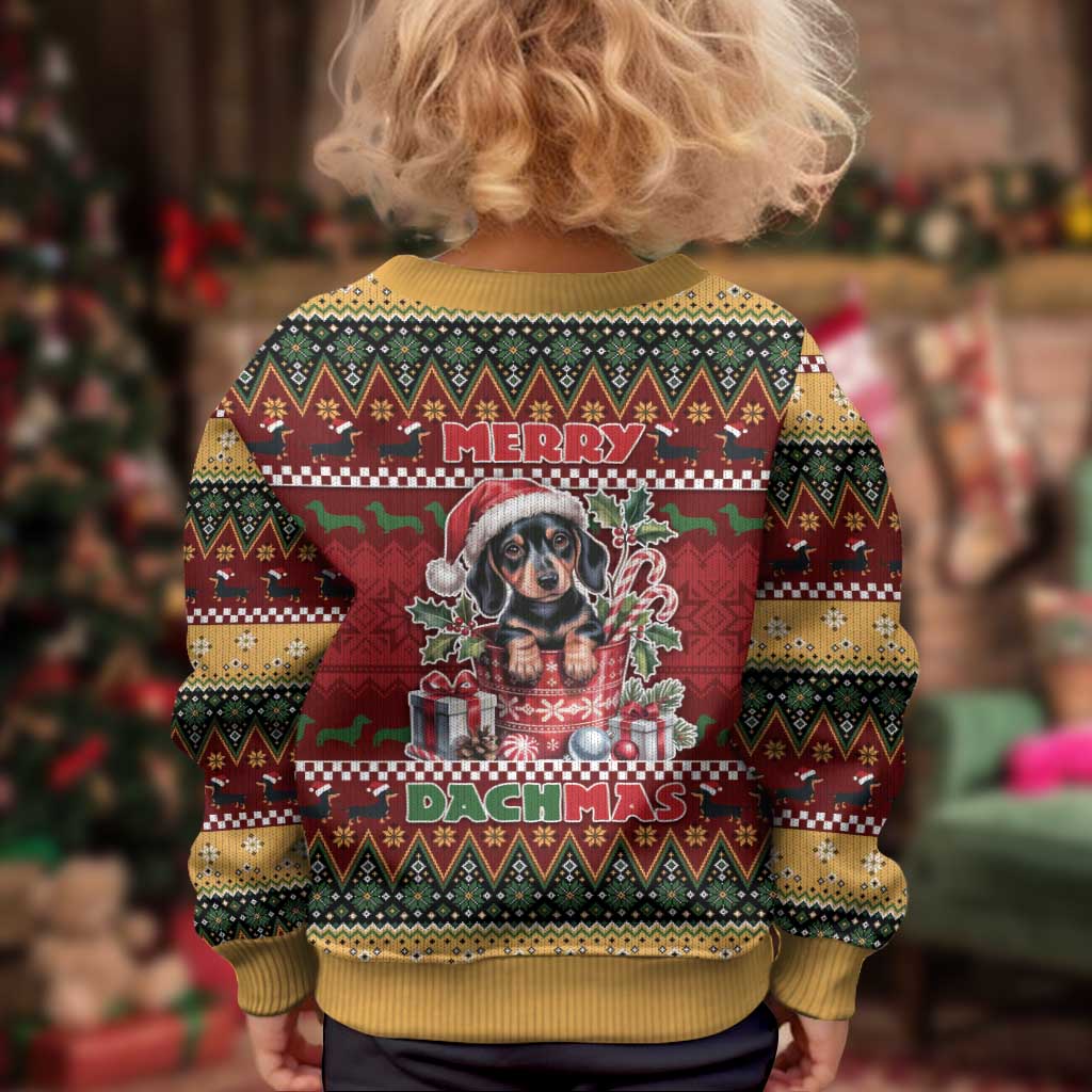 Dachshund Christmas Kid Ugly Christmas Sweater Merry Dachmas - Wonder Print Shop