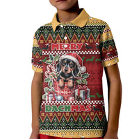 Dachshund Christmas Kid Polo Shirt Merry Dachmas - Wonder Print Shop