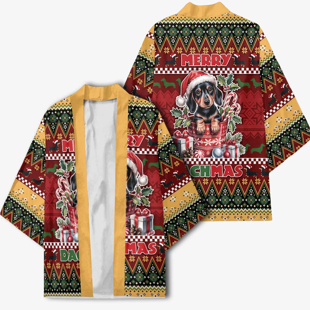 Dachshund Christmas Kimono Merry Dachmas - Wonder Print Shop
