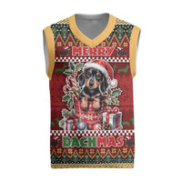 Dachshund Christmas Knitted V-Neck Vest Merry Dachmas - Wonder Print Shop