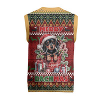 Dachshund Christmas Knitted V-Neck Vest Merry Dachmas - Wonder Print Shop