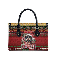 Dachshund Christmas Leather Bag Merry Dachmas - Wonder Print Shop