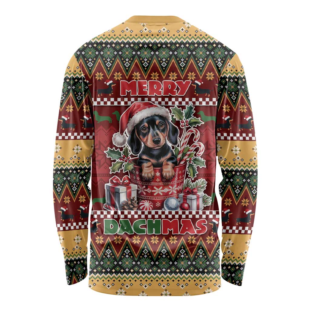 Dachshund Christmas Long Sleeve Shirt Merry Dachmas - Wonder Print Shop