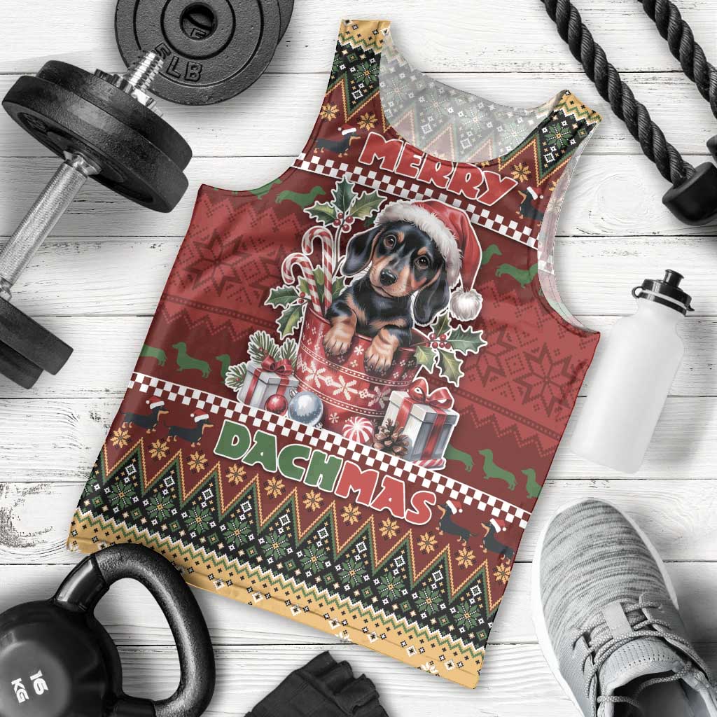 Dachshund Christmas Men Tank Top Merry Dachmas - Wonder Print Shop