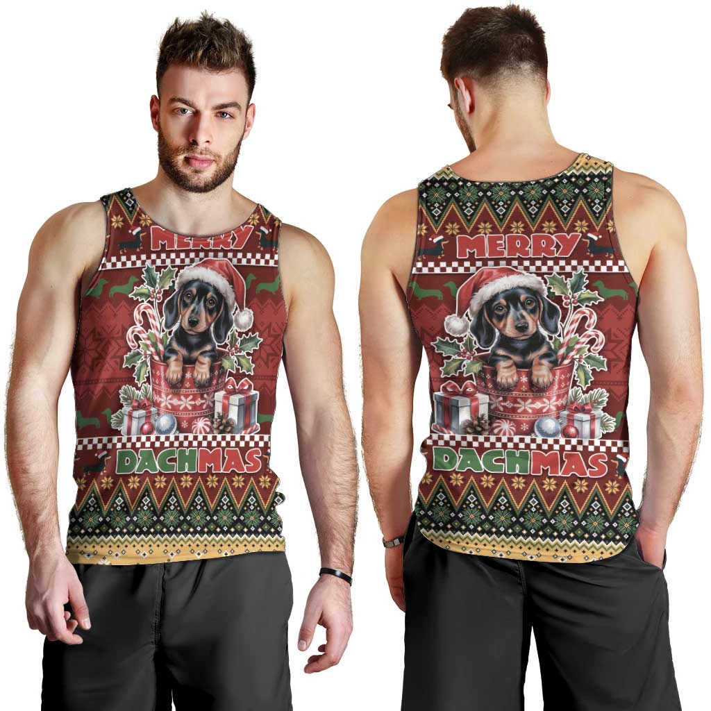 Dachshund Christmas Men Tank Top Merry Dachmas - Wonder Print Shop