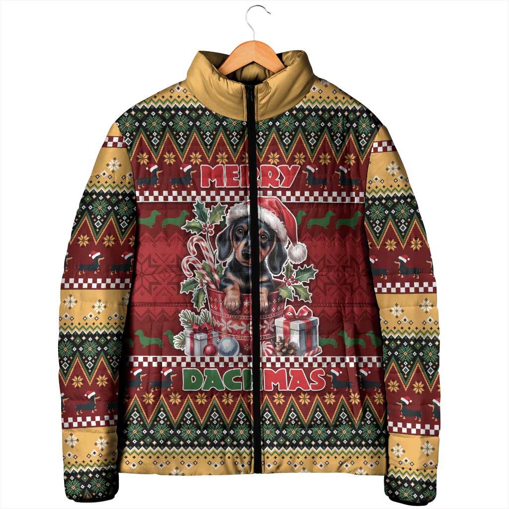 Dachshund Christmas Padded Jacket Merry Dachmas - Wonder Print Shop