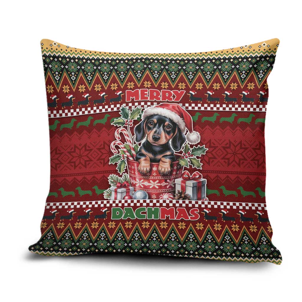 Dachshund Christmas Pillow Cover Merry Dachmas - Wonder Print Shop
