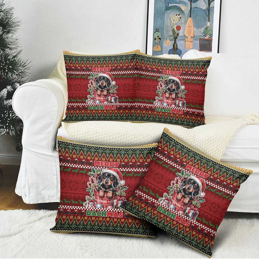 Dachshund Christmas Pillow Cover Merry Dachmas - Wonder Print Shop