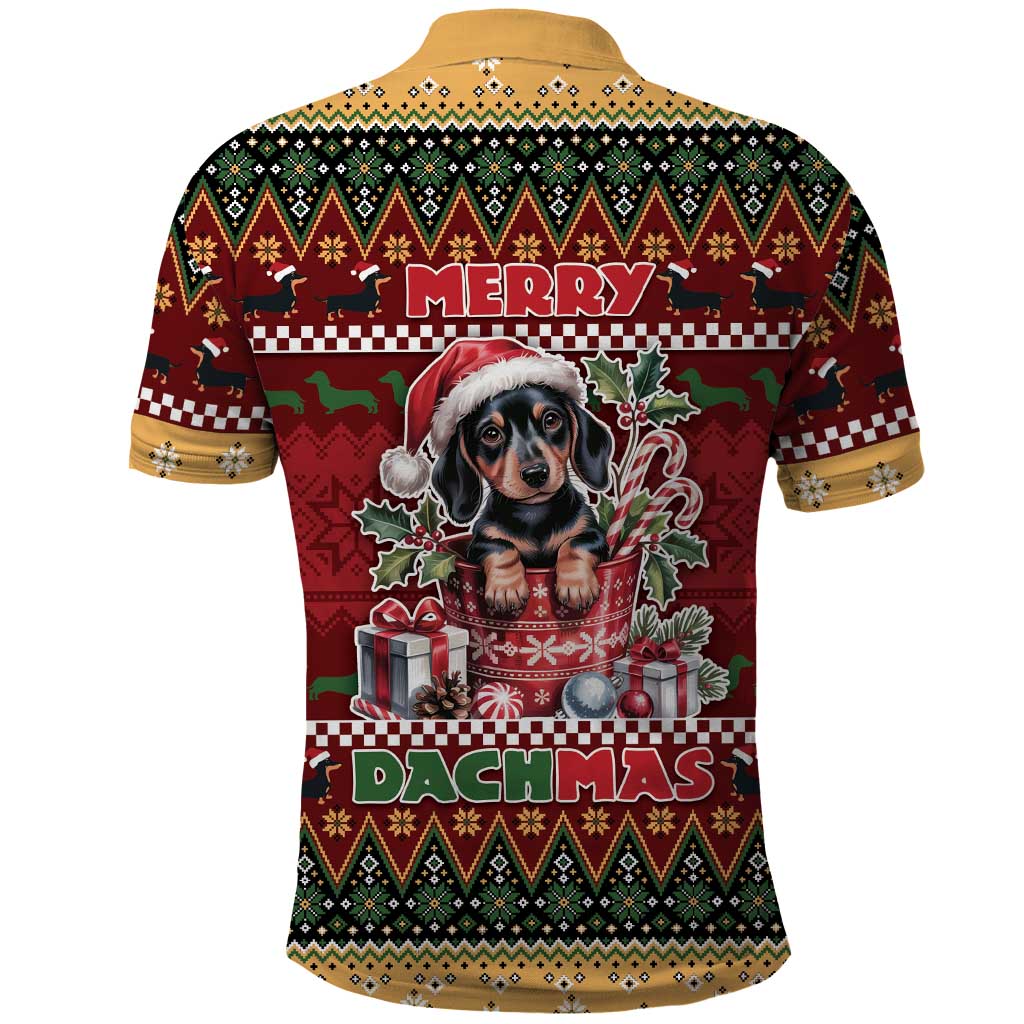 Dachshund Christmas Polo Shirt Merry Dachmas - Wonder Print Shop