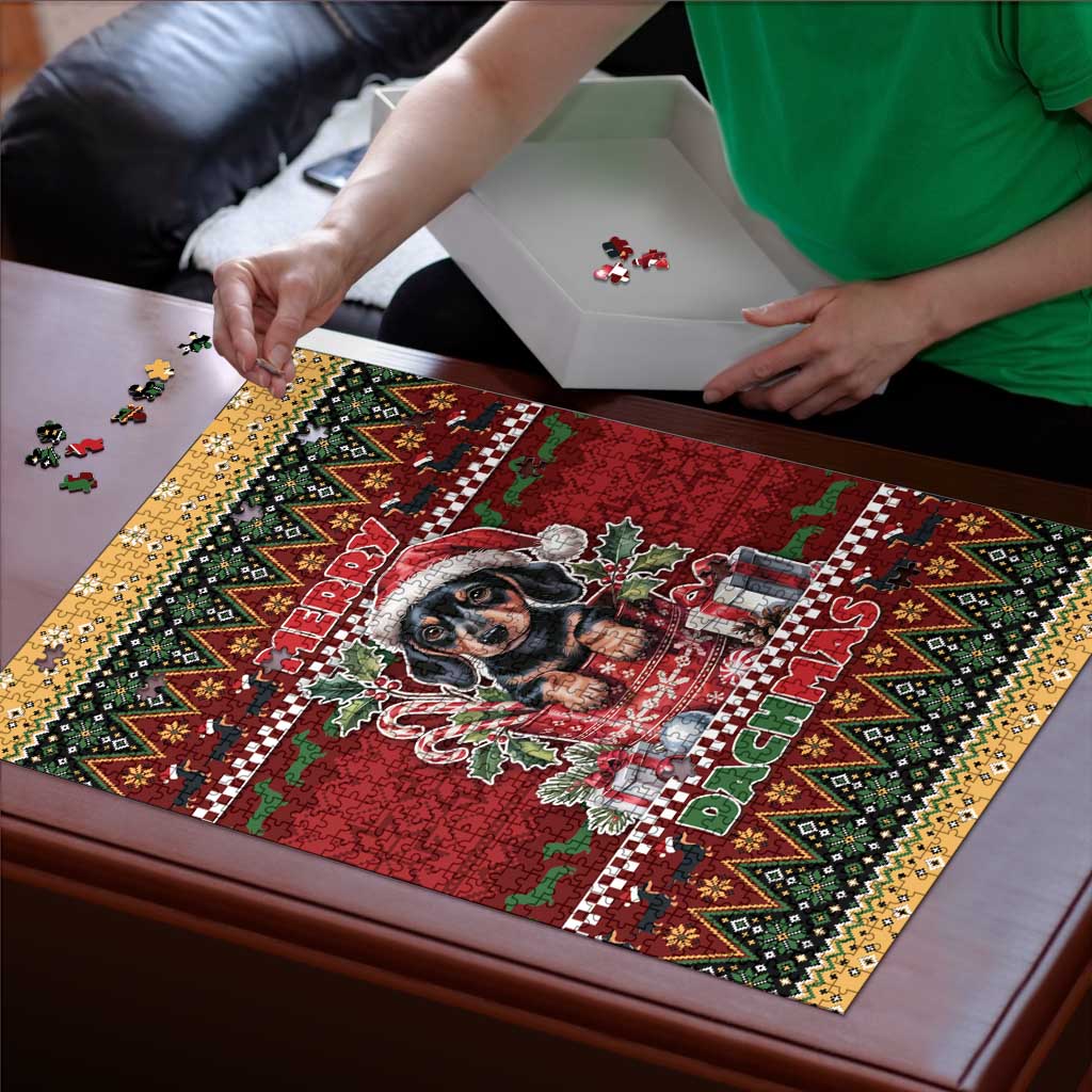 Dachshund Christmas Puzzle Merry Dachmas - Wonder Print Shop