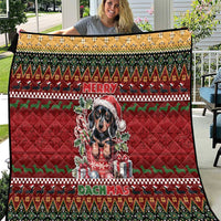 Dachshund Christmas Quilt Merry Dachmas - Wonder Print Shop
