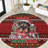 Dachshund Christmas Round Carpet Merry Dachmas - Wonder Print Shop