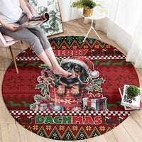 Dachshund Christmas Round Carpet Merry Dachmas - Wonder Print Shop