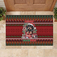 Dachshund Christmas Rubber Doormat Merry Dachmas - Wonder Print Shop