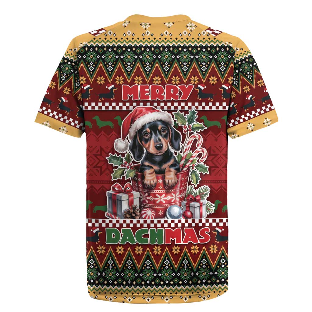Dachshund Christmas Rugby Jersey Merry Dachmas - Wonder Print Shop