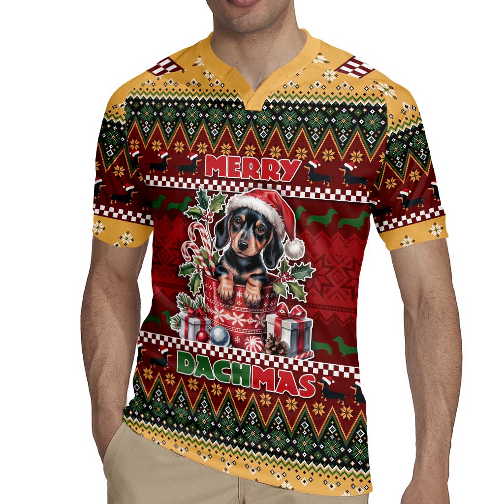 Dachshund Christmas Rugby Jersey Merry Dachmas - Wonder Print Shop
