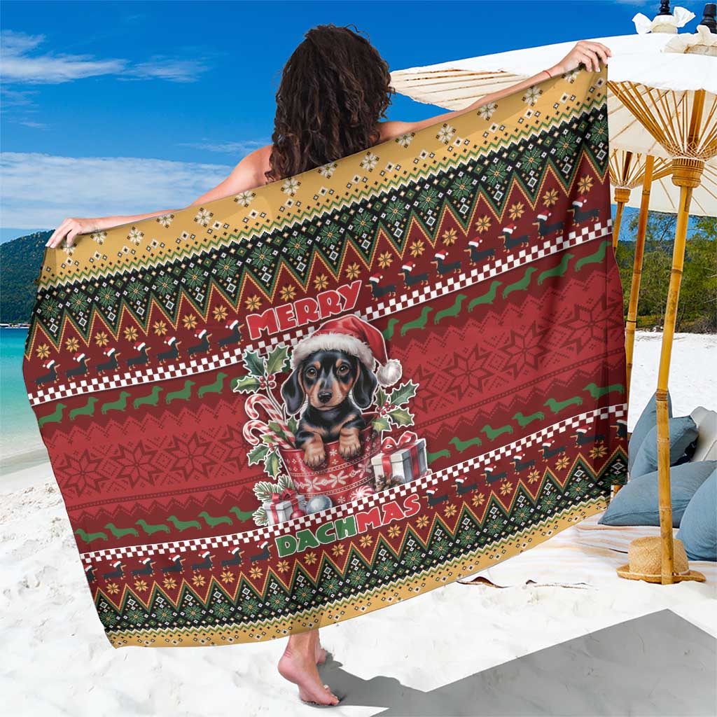 Dachshund Christmas Sarong Merry Dachmas - Wonder Print Shop