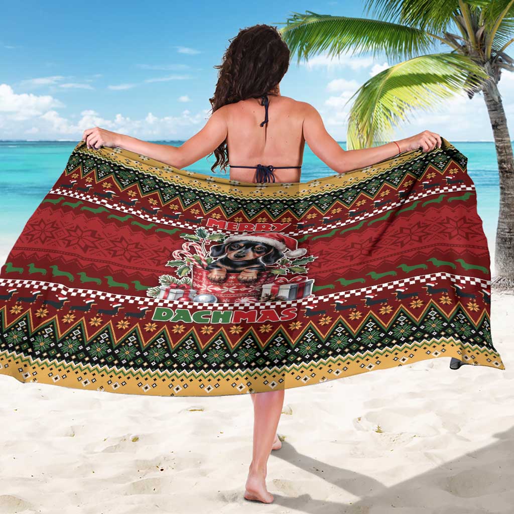Dachshund Christmas Sarong Merry Dachmas - Wonder Print Shop