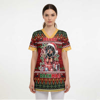 Dachshund Christmas Scrub Top Merry Dachmas - Wonder Print Shop