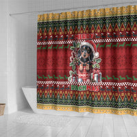 Dachshund Christmas Shower Curtain Merry Dachmas - Wonder Print Shop