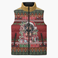 Dachshund Christmas Sleeveless Puffer Jacket Merry Dachmas - Wonder Print Shop