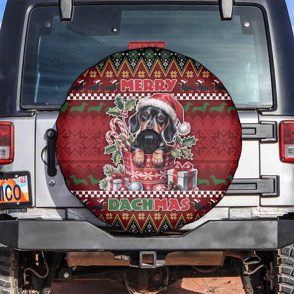 Dachshund Christmas Spare Tire Cover Merry Dachmas - Wonder Print Shop